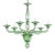 Sculptural Linear “Rigadin” Green Murano Glass Chandelier For Sale