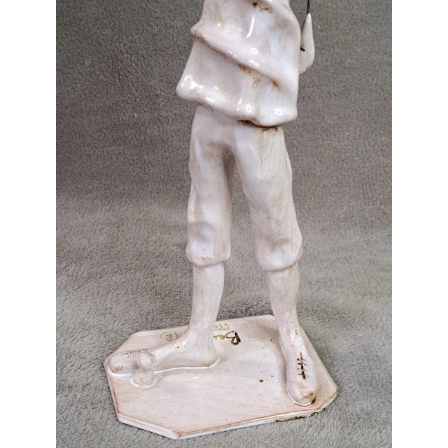 Antique White Vintage 1980s Dino Bencini Golfer Italy Collectible Ceramic Figurine Signed For Sale - Image 8 of 12
