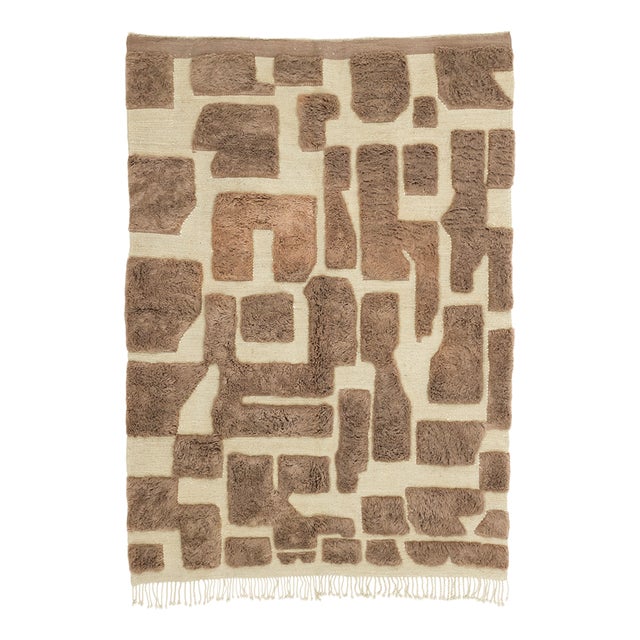 Hand-Knotted Wool Rug by Azele Studio For Sale