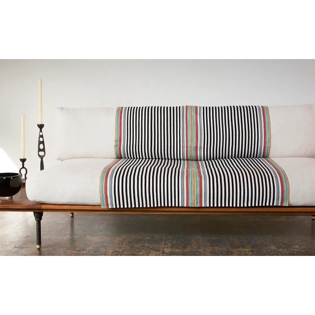 2020s SanCri Cotton Throw - Black Stripe withGreen For Sale - Image 5 of 5