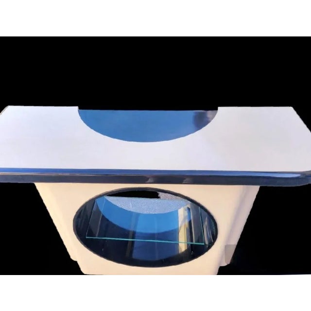 An incredible and very unusual Mid century Modern Port hole dry bar. The bar features wonderful sleek modern details with...