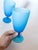 Carlo Moretti 1960s Carlo Moretti Italy Satinato Frosted Blue Wine Water Glasses - A Pair For Sale - Image 4 of 6
