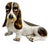 Mid-Century Italian Hand-Glazed Majolica Reclining Basset Hound Statue For Sale