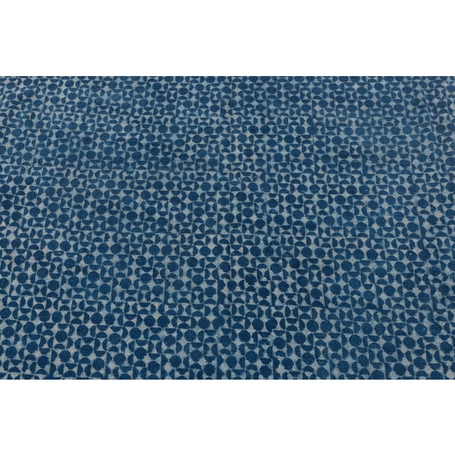 Blue Blue Indigo Hand Woven Bohemian Cotton Flatweave Kilim Rug, Boho Blue Rug 4X6Ft. For Sale - Image 8 of 11