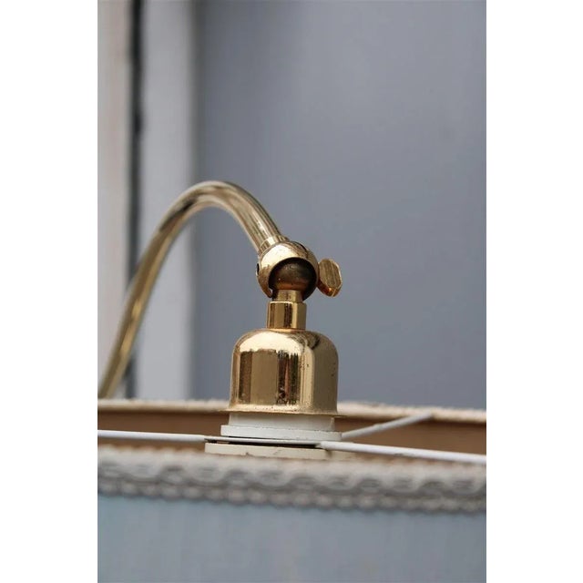 Italian Brass & Fabric Floor Lamp, 1950s, in Very Good conditions. Designed 1950 to 1959 European Plug (up to 250V).The...