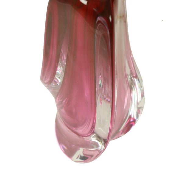 Purple Pink Swirl Crystal Table Lamp from Val Saint Lambert, 1960s For Sale - Image 4 of 15