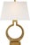 Modern Chapman & Myers by Visual Comfort Signature Ring Form Small Table Lamp in Antique-Burnished Brass with Linen Shade For Sale - Image 3 of 3