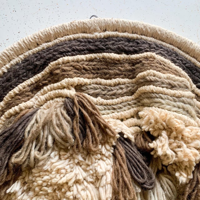 Brown Vintage Brown Mid Century Modern Handmade Wall Art Hanging Sculptural For Sale - Image 8 of 8