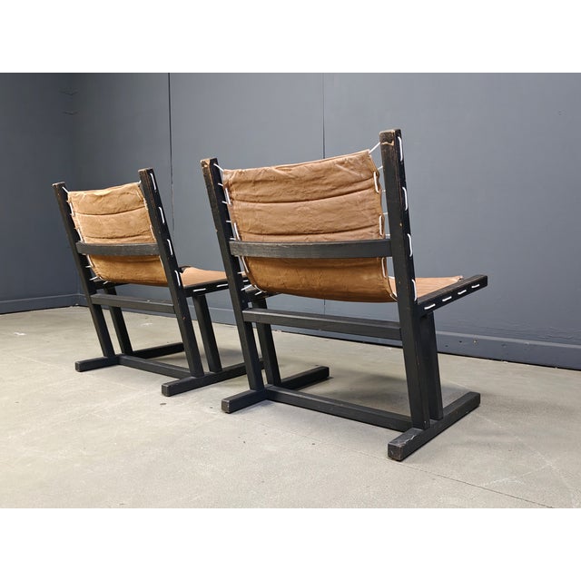 Mid-Century Modern Canvas and Rope Lounge Chairs from Casala, 1970s, Set of 2 For Sale - Image 3 of 7