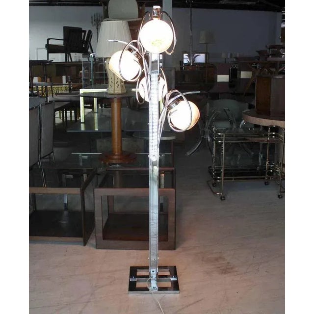 Vintage Mid Century Chrome Italian Modern Four Art Globe Floor Lamp