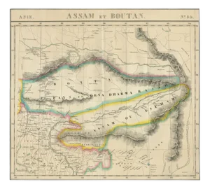 Antique Map of Assam and Bhutan by Vandermaelen, 1827