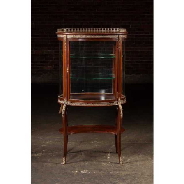 Early 20th Century Louis XVI Style Mahogany Curio Cabinet For Sale - Image 4 of 15