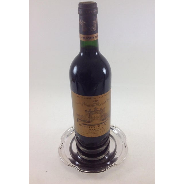 Art Nouveau 1970’s Vintage/New Silverplate Wine Coaster, Art Nouveau Applied Border For Sale - Image 3 of 14