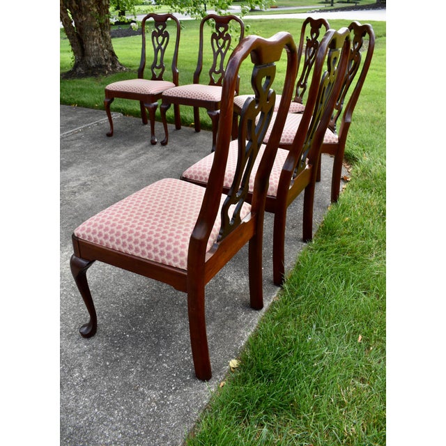 Vtg. Pennsylvania House Set of Eight Solid Mahogany Queen Anne Dining Chairs For Sale - Image 14 of 17