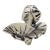 Vintage Italian Handmade Sterling Silver 925 Woman With Fan Bust Figurine Decorative Solid Sculpture For Sale