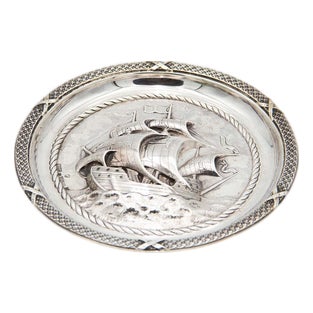 Circular Silver Ring Dish For Sale