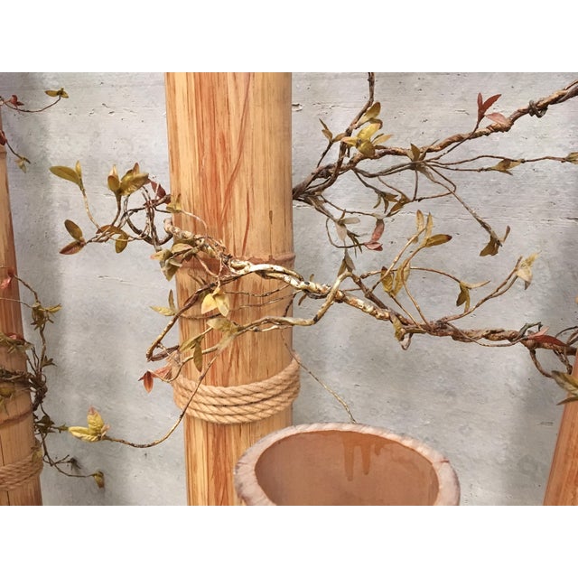 Pair of 20th Century Asian Decorated Columns With Vines, Leaves For Sale - Image 12 of 13