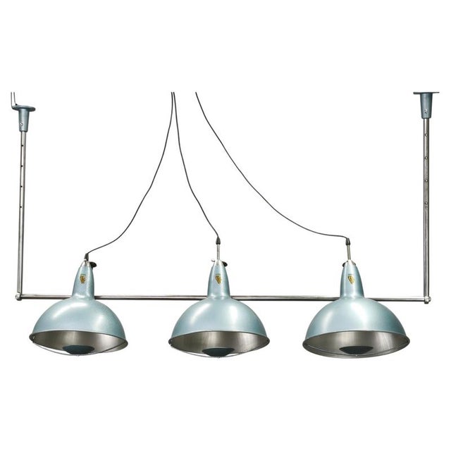Italian Industrial 3-Light Chandelier from A.L.F Firenze, 1970s For Sale - Image 18 of 18