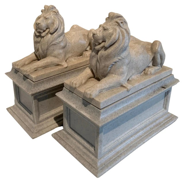 Mid-Century Modern Reclining Lion Bookends - A Pair For Sale - Image 9 of 9