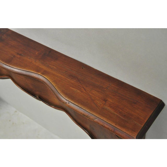Antique Italian Provincial Carved Serpentine Scalloped Walnut Fireplace Mantel For Sale - Image 12 of 18
