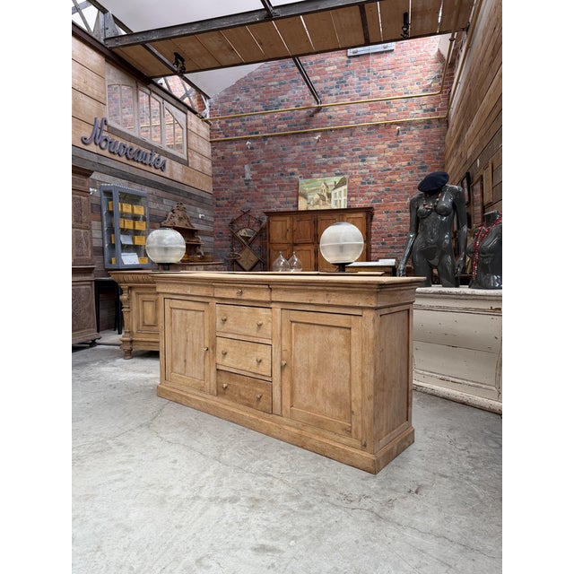 19th Century Solid Raw Oak Sideboard For Sale - Image 3 of 12