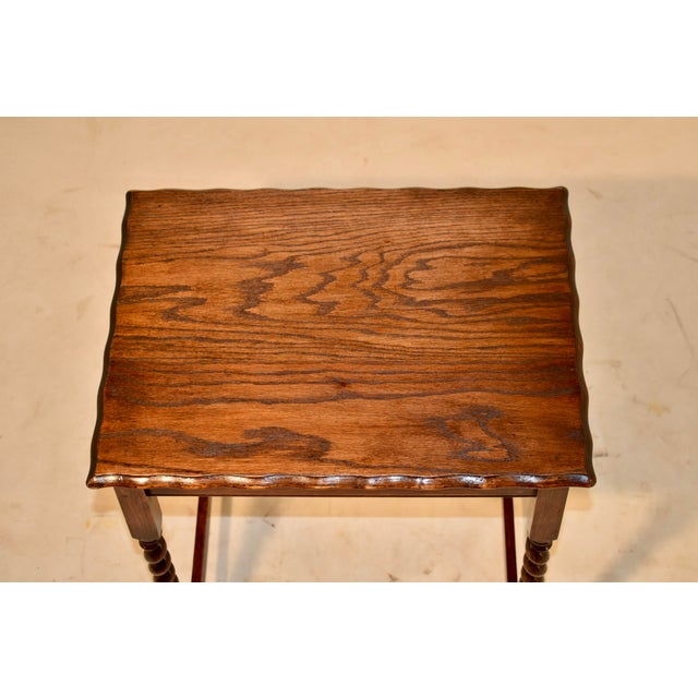 Edwardian Oak Side Table From England, C. 1900 For Sale In Greensboro - Image 6 of 7