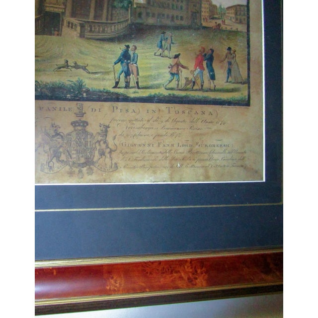 Mid-Century Modern 19th Century Framed Italian Prints of Pisa by Engraver Antonio Verico - Set of 3 For Sale - Image 3 of 13