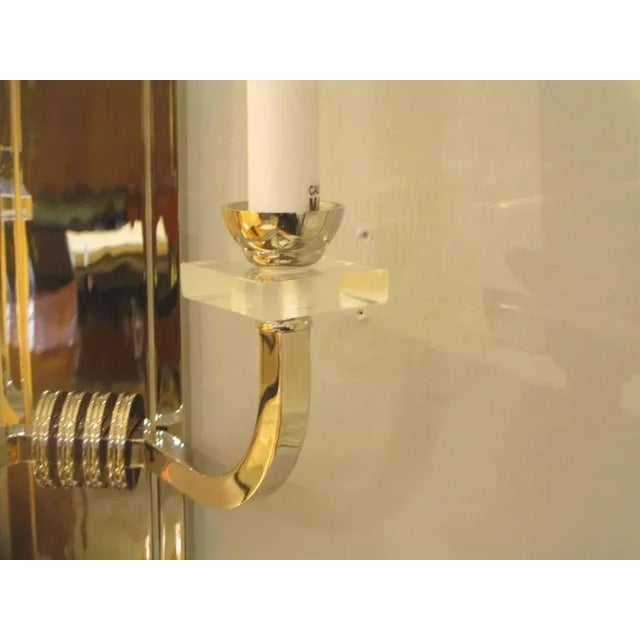 Bespoke Nickel-Plated Two Arms Sconces - a Pair For Sale - Image 4 of 7