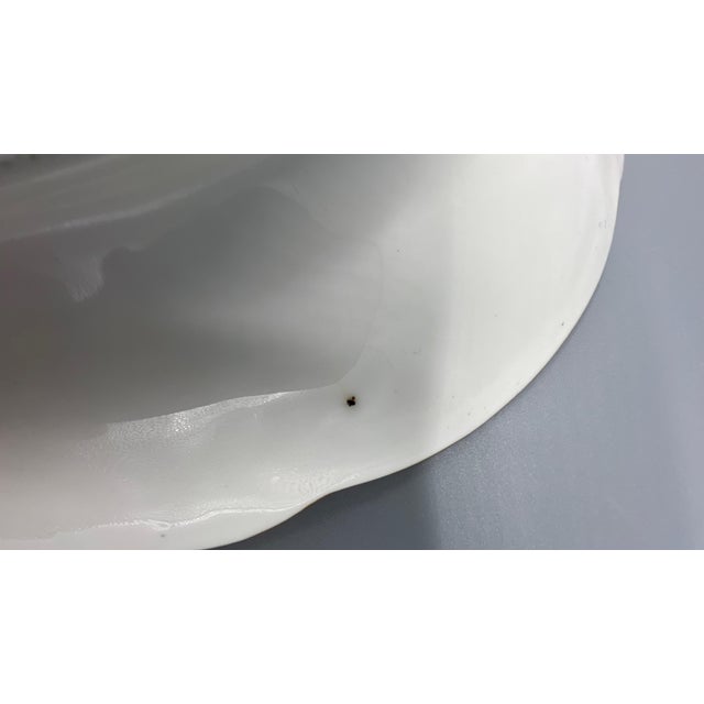 Large Antique Oval Porcelain Plate with Hand-Painted Flowers and Insects from Nantgarw England, 1810s For Sale - Image 11 of 13