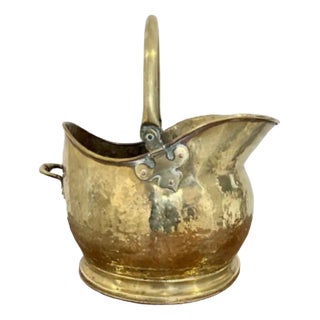 Antique Victorian Brass Helmet Coal Scuttle, 1870 For Sale