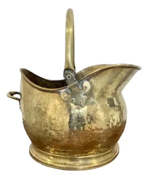 Antique Victorian Brass Helmet Coal Scuttle, 1870
