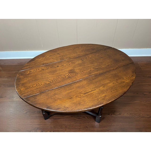 Brown Antique English Oak Coffee Table Drop Leaf Jacobean Wake Table Gateleg C1930 For Sale - Image 8 of 18