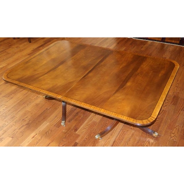 1980s Kittinger Flame Mahogany Regency Style Conference Dining Table For Sale - Image 16 of 17