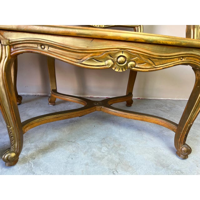 Hollywood Regency French Louis XV - Style Cane Back & Seat Armchairs - A Pair/ Sold For Sale - Image 11 of 12