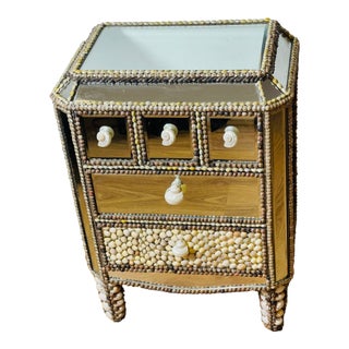 1970s Gorgeous Sea Shell Encrusted Mirrored Commode For Sale