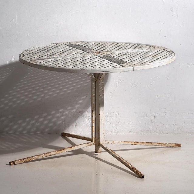 Antique White Round Outdoor Table, 1930s For Sale - Image 13 of 13