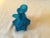 Vintage Turquoise Blue Frosted Glass Angel Candler Holder For Sale - Image 4 of 9