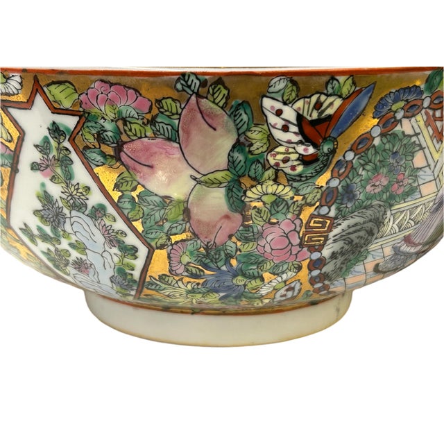 Chinese Vintage Famille Rose People Scenery Porcelain Art Bowl For Sale - Image 10 of 12