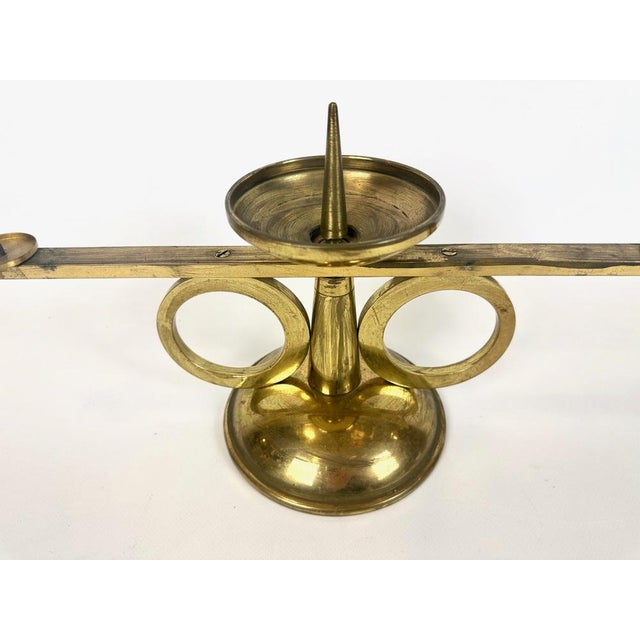 Modern Large Brutalist German Brass Candleholder, 1970s For Sale - Image 3 of 11