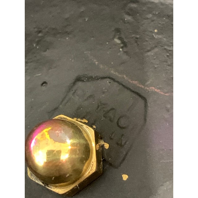 1950s 1950s Art Deco Style Black Charger With Gold Trim – Vintage Centerpiece For Sale - Image 5 of 7