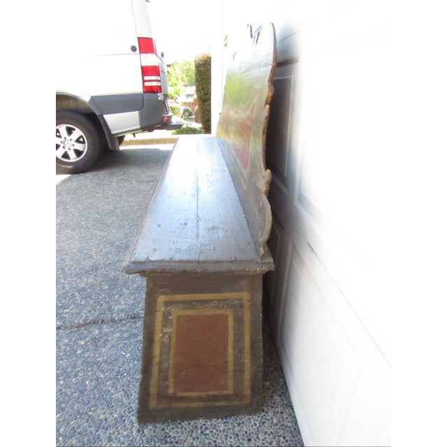 18th. Century Italian Baroque Painted Hall Bench For Sale - Image 4 of 18