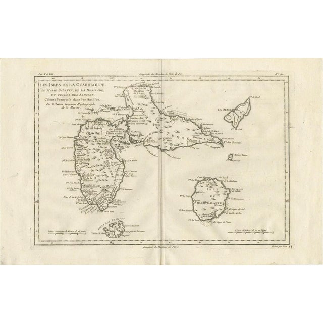 Antique Map of Guadeloupe and Marie Galante, 1780 For Sale - Image 12 of 12