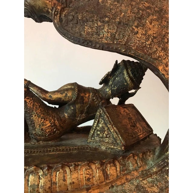 Antique Buddha under Naga Sculpture from Thailand For Sale In Atlanta - Image 6 of 11