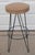 Vintage mid century modern Frederic Weinberg or Tony Paul style metal hairpin leg stool with brown vinyl seat. The stool...