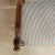 Wood Vintage English Open Wooden Arm Chair in Stripped Tan and Light Blue Upholstery For Sale - Image 7 of 8