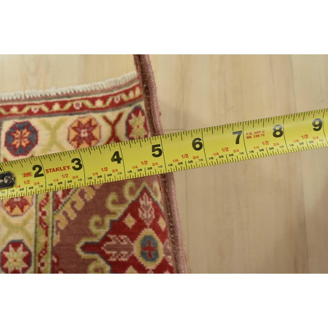 Kazak Runner 2′ X 6’5” Brown Wool Tribal Hand-Knotted Oriental Rug For Sale - Image 10 of 12