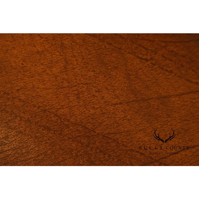 Late 20th Century Rococo Style Leather Upholstered Carved Mahogany Window Bench For Sale - Image 5 of 18