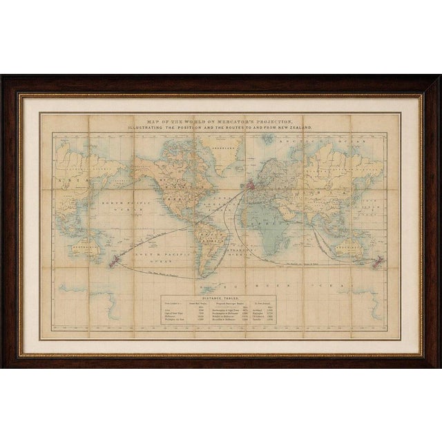 Edward Stanford, Map of the World on Mercator's Projection Illustrating the Routes to and from New Zealand, Folding Map,...