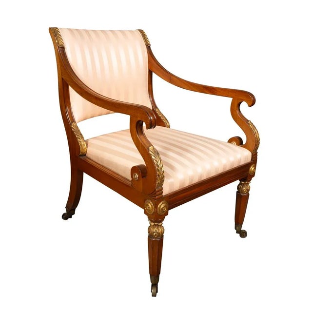 Pair of Russian Neoclassic Mahogany Armchairs For Sale - Image 4 of 12