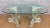 Modern Vintage Neoclassical Faux-Stone Dolphin Pedestal Table With Glass Top For Sale - Image 3 of 11